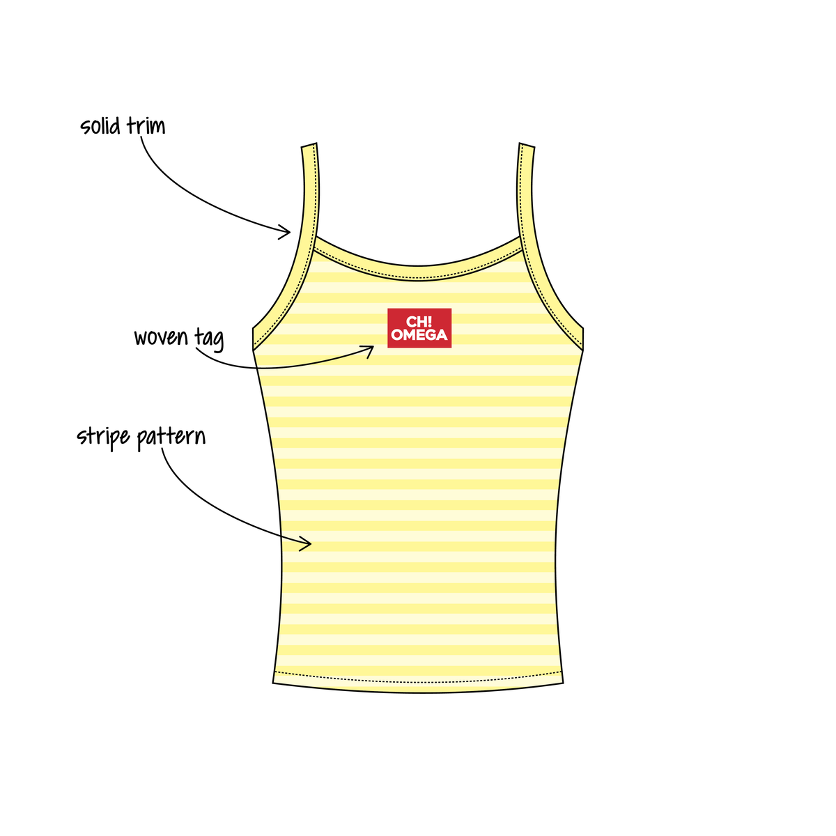 University of Virginia x Chi Omega 'Fall merch 2026' Evie Tank Top