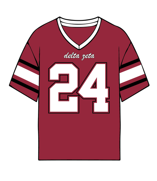 Delta Zeta 'Red Football' Jersey