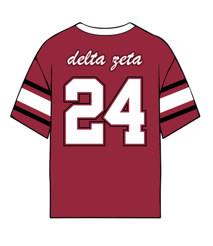 Delta Zeta 'Red Football' Jersey